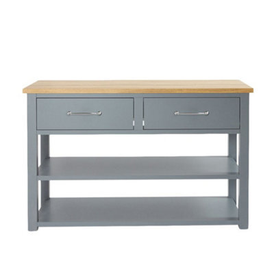 Homestylestore Light Grey And Oak 1215mm Bathroom Cloakroom Vanity Unit And Chrome T Bar Handles - image 1