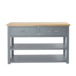 Homestylestore Light Grey And Oak 1215mm Bathroom Cloakroom Vanity Unit And Chrome T Bar Handles - thumbnail 1