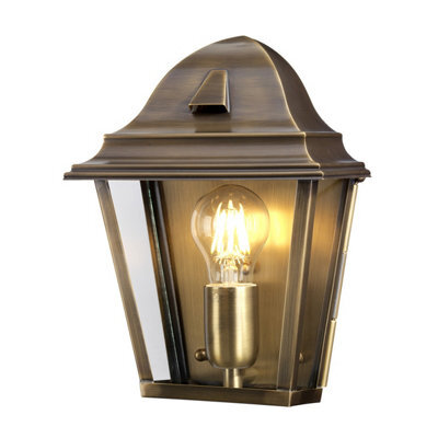 Elstead St James 1 Light Outdoor Wall Lantern Light Solid Brass Ip44, E27