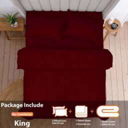 Aspire Homeware Burgundy Duvet Cover Complete Set, Reversible Modern Bedding Set, King (L)220Cm X (W)230Cm - thumbnail 2