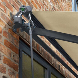 Primrose Awnings 3.0M X 2.5M Retractable Manual Charcoal Frame Ivory Awning Outdoor Patio Canopy - thumbnail 4