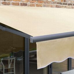 Primrose Awnings 3.0M X 2.5M Retractable Manual Charcoal Frame Ivory Awning Outdoor Patio Canopy - thumbnail 7