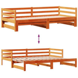 Berkfield Daybed With Trundle&drawers Without Mattress Wax Brown 90X200 Cm - thumbnail 5