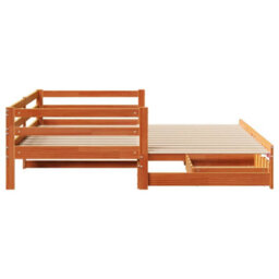 Berkfield Daybed With Trundle&drawers Without Mattress Wax Brown 90X200 Cm - thumbnail 7