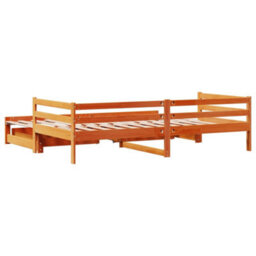 Berkfield Daybed With Trundle&drawers Without Mattress Wax Brown 90X200 Cm - thumbnail 8