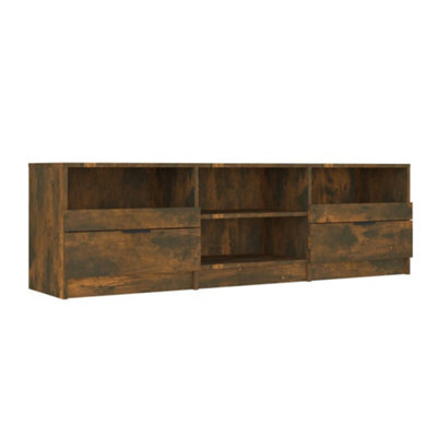 Berkfield Modern Tv Cabinet Smoked Oak 150X33.5X45 Cm Engineered Wood - image 1