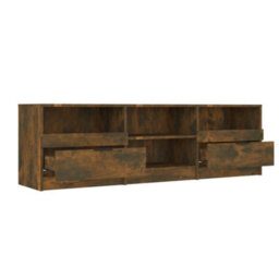 Berkfield Modern Tv Cabinet Smoked Oak 150X33.5X45 Cm Engineered Wood - thumbnail 5