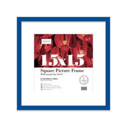 "15X15"" Blue Picture Frame - 15X15"" Square Frame With 13X13"" Mount For 15X15""/13X13"" Pictures Art Deco Style Room Decor, 1 Pack" - thumbnail 1