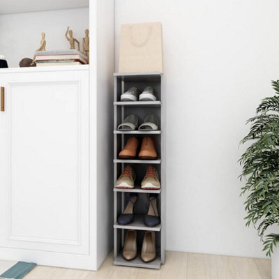 Berkfield Shoe Cabinet Concrete Grey 27.5X27X102 Cm Engineered Wood - image 1