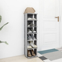 Berkfield Shoe Cabinet Concrete Grey 27.5X27X102 Cm Engineered Wood - thumbnail 3