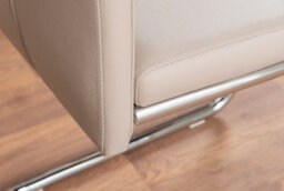 Furniturebox Uk Leonardo Glass And Chrome Metal Dining Table And 6 Cappuccino Beige Lorenzo Leather Chairs - thumbnail 8