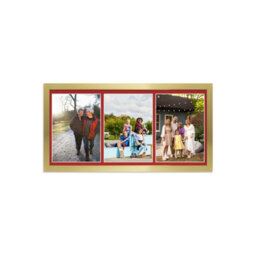 AK Frames 16X8 Dark Grey Sleek Multi Photo Frame With Crimson Mount - Holds 3 Apertures (3X) 7X5 Photos - thumbnail 1