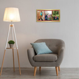 AK Frames 16X8 Dark Grey Sleek Multi Photo Frame With Crimson Mount - Holds 3 Apertures (3X) 7X5 Photos - thumbnail 3