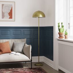 GoodHome Songor Modern Matt Brushed Brass Led Floor Lamp - thumbnail 6