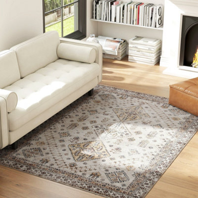 Homcom Flannel Non-Slip Washable Rug For Living Room, 230 X 160 Cm, Beige - image 1