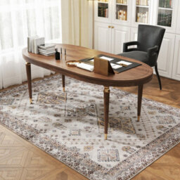 Homcom Flannel Non-Slip Washable Rug For Living Room, 230 X 160 Cm, Beige - thumbnail 9