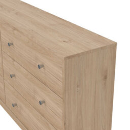 Wyld Haus Kaohsiung Hickory Oak Effect 6-Drawer Wide Chest For Bedroom - thumbnail 7