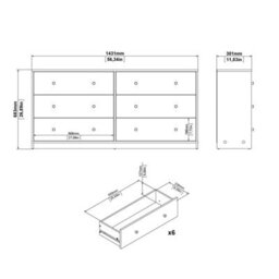 Wyld Haus Kaohsiung Hickory Oak Effect 6-Drawer Wide Chest For Bedroom - thumbnail 9