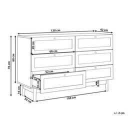Beliani 6 Drawer Chest Nivo Light Brown - thumbnail 3