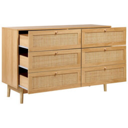 Beliani 6 Drawer Chest Nivo Light Brown - thumbnail 4