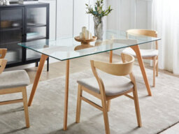 Beliani Dining Table Hudson Transparent 160 Cm 90 Cm Tempered Glass - thumbnail 2