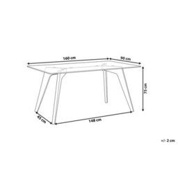 Beliani Dining Table Hudson Transparent 160 Cm 90 Cm Tempered Glass - thumbnail 3