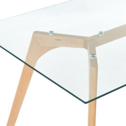 Beliani Dining Table Hudson Transparent 160 Cm 90 Cm Tempered Glass - thumbnail 5