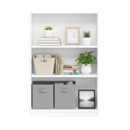Walplus Jaya 3-Tier Adjustable Shelf Bookcase, Soft Pink Finish - thumbnail 4