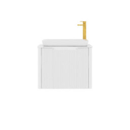 Royal Bathrooms Avenza 600mm Matt White Wall Hung Bathroom Countertop Vanity Unit 1 Drawer With Qubix Basin - thumbnail 6