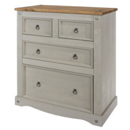Core Products Premium Corona Grey, 2+2 Chest Of Drawers H103.8Cm X W91.0Cm X D47.0Cm