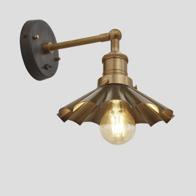 Industville Brooklyn Umbrella Wall Light, 8 Inch, Brass, Brass Holder - image 1