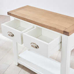 The Furniture Market Cheshire White Painted 2 Drawer Hall Console Table - thumbnail 4