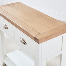 The Furniture Market Cheshire White Painted 2 Drawer Hall Console Table - thumbnail 5