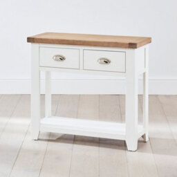 The Furniture Market Cheshire White Painted 2 Drawer Hall Console Table - thumbnail 3