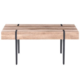 Wyld And Coco Urbanoak Coffee Table 110 X 60 Cm - Brown Mdf Top, Black Hairpin Legs - thumbnail 1