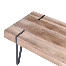 Wyld And Coco Urbanoak Coffee Table 110 X 60 Cm - Brown Mdf Top, Black Hairpin Legs - thumbnail 5
