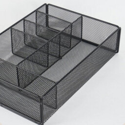 Desk Drawer Organizer Tray 6 Compartment Metal Mesh Storage - thumbnail 8