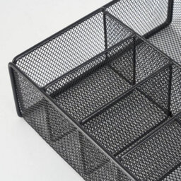 Desk Drawer Organizer Tray 6 Compartment Metal Mesh Storage - thumbnail 4