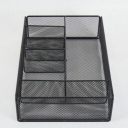Desk Drawer Organizer Tray 6 Compartment Metal Mesh Storage - thumbnail 5