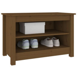 Berkfield Shoe Bench Honey Brown 70X38X45.5 Cm Solid Wood Pine - thumbnail 5
