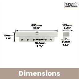 Keypak Shelf Combo - White Wall, Coat Rack Organiser With 6 Black Hooks & Display Shelf For Hallways, Kitchens & Entryways - thumbnail 3