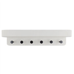 Keypak Shelf Combo - White Wall, Coat Rack Organiser With 6 Black Hooks & Display Shelf For Hallways, Kitchens & Entryways - thumbnail 5