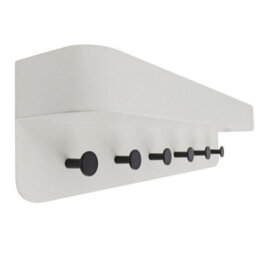 Keypak Shelf Combo - White Wall, Coat Rack Organiser With 6 Black Hooks & Display Shelf For Hallways, Kitchens & Entryways - thumbnail 2