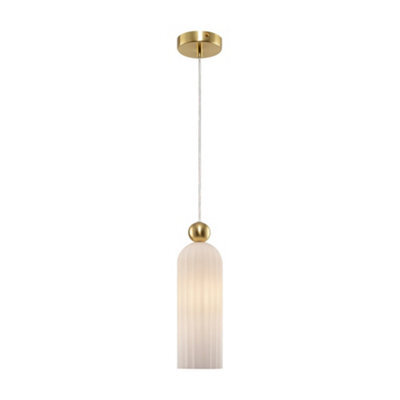 Luminosa Lighting Luminosa Antic Modern Slim Pendant Ceiling Light Gold, Glass White Shade - image 1