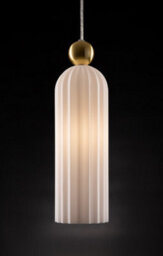 Luminosa Lighting Luminosa Antic Modern Slim Pendant Ceiling Light Gold, Glass White Shade - thumbnail 3