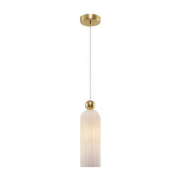 Luminosa Lighting Luminosa Antic Modern Slim Pendant Ceiling Light Gold, Glass White Shade - thumbnail 1