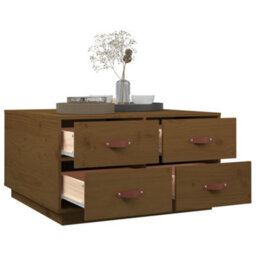 Walplus Coffee Table Honey Brown 80X80X45 Cm Solid Wood Pine - thumbnail 5