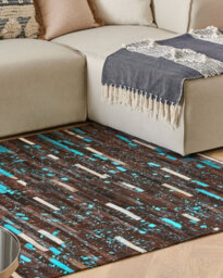 Beliani Rug Kisir Dark Brown 160 X 230 Cm Leather - thumbnail 2