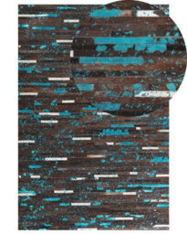 Beliani Rug Kisir Dark Brown 160 X 230 Cm Leather - thumbnail 1