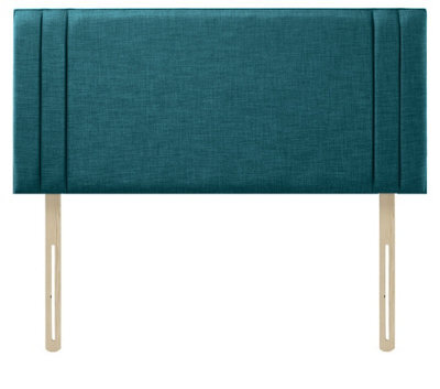 "Slumbre Rio Turin Linen 4Ft6 Double 20"" Headboard - Teal"